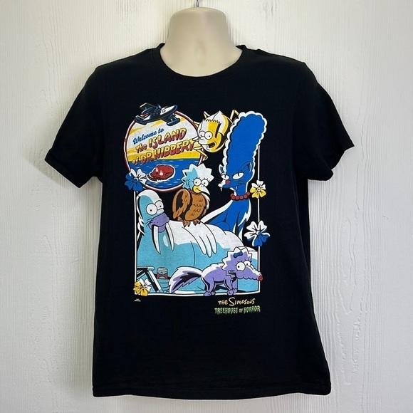 The Simpsons - Island Of Dr Hibbert Tree House Of Horror Graphic T Shirt Large - Picture 1 of 8